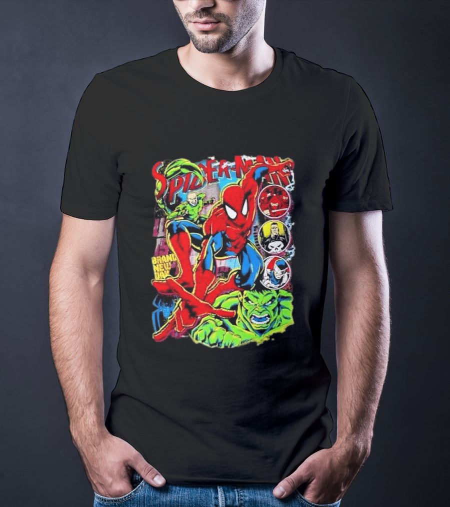 Spider Man Marvel Hulk Punisher Scorpion Ninja Brand New Day T-Shirt
