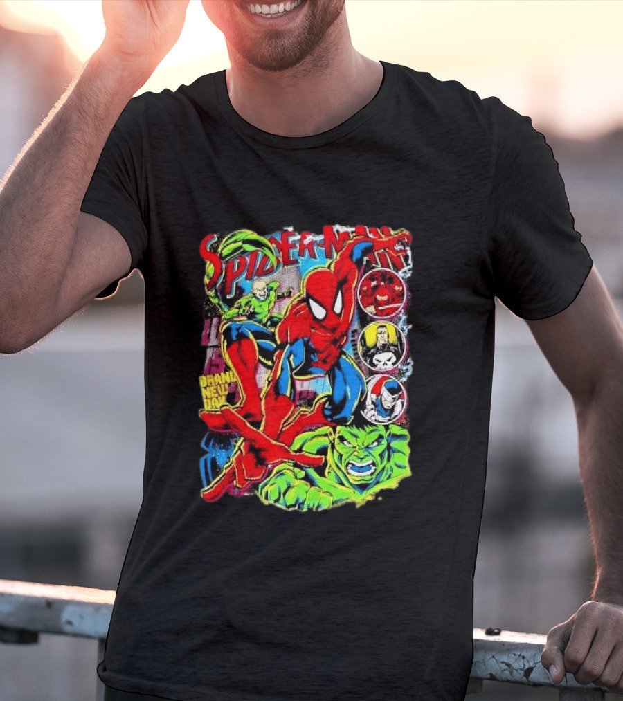 Spider Man Marvel Hulk Punisher Scorpion Ninja Brand New Day T-Shirt