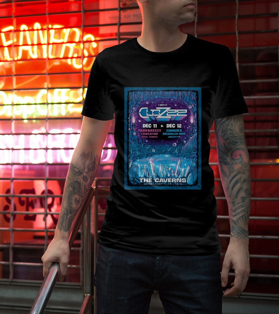2 Nights Of CloZee The Caverns Grundy County TN Dec 11 12 2026 Parkbreezy Lowcation Bass Temple Chmura Entangled Mind Ancestryr T-Shirt