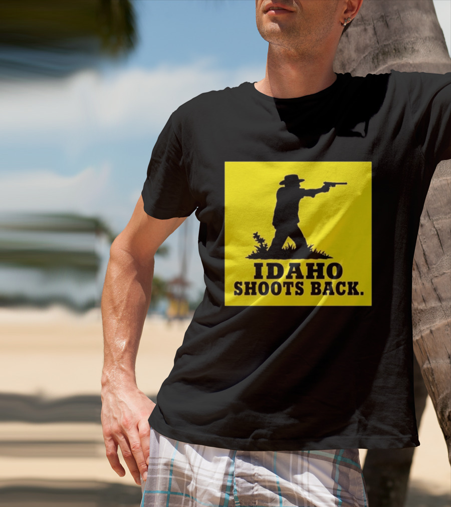 Idaho Shoots Back Cowboy Silhouette Retro Humor T-Shirt