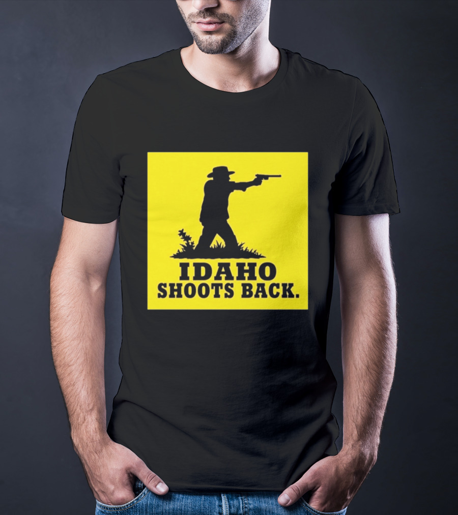 Idaho Shoots Back Cowboy Silhouette Retro Humor T-Shirt
