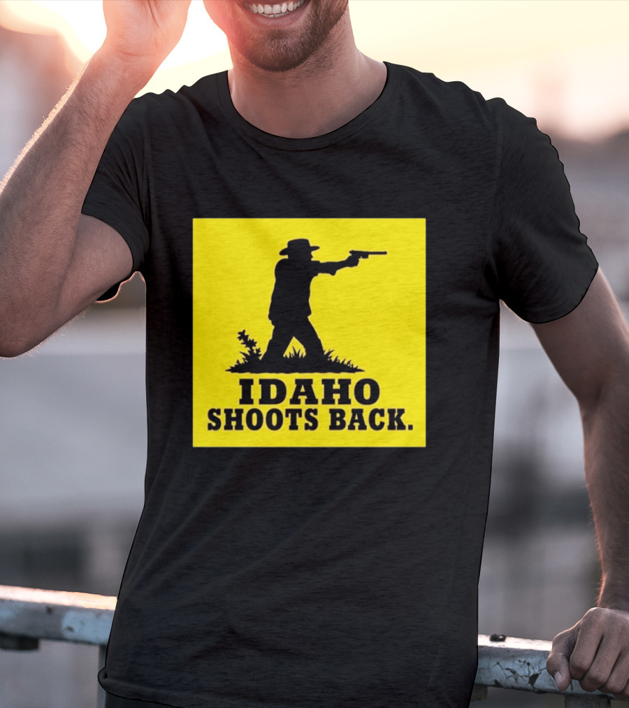 Idaho Shoots Back Cowboy Silhouette Retro Humor T-Shirt