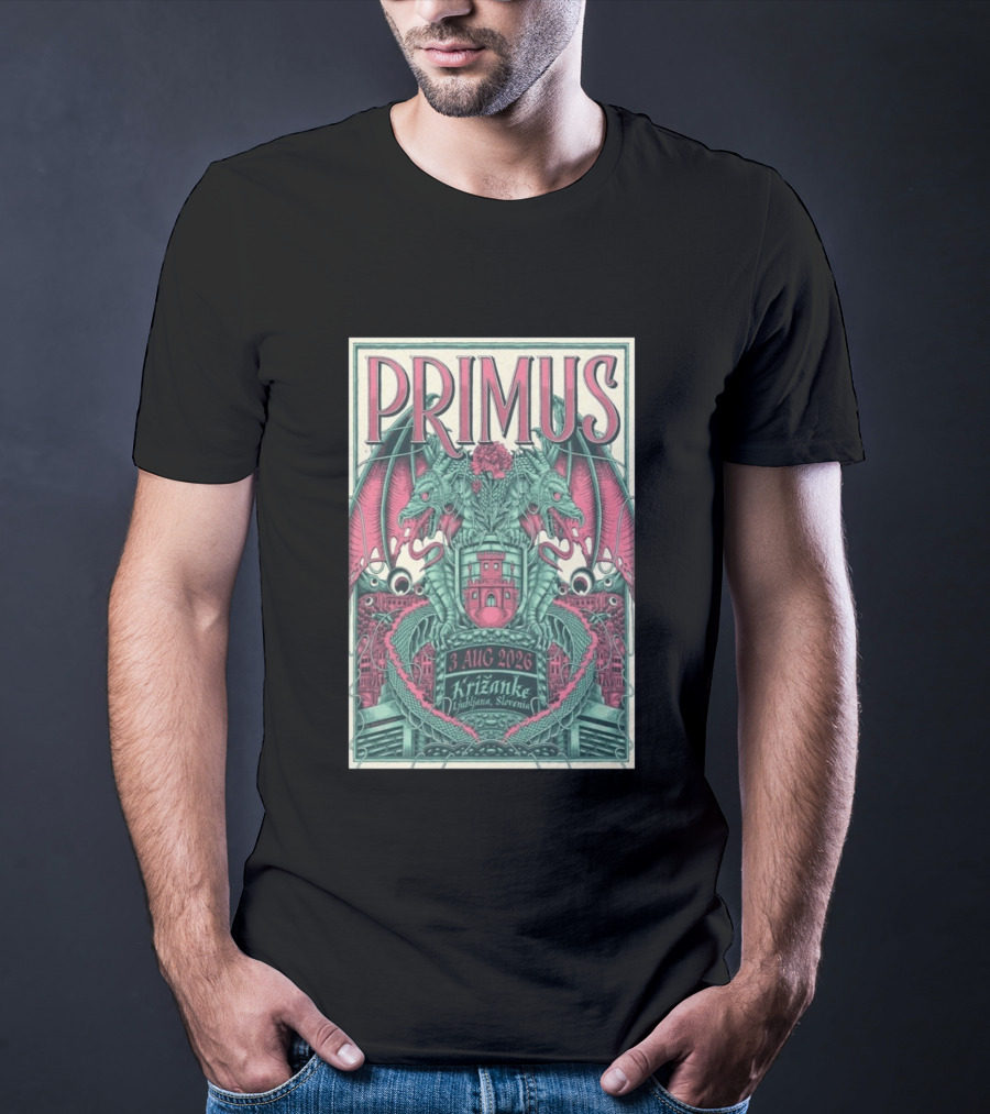 Primus Ljubljana Križanke Concert 3 Aug 2026 Double Dragon T-Shirt