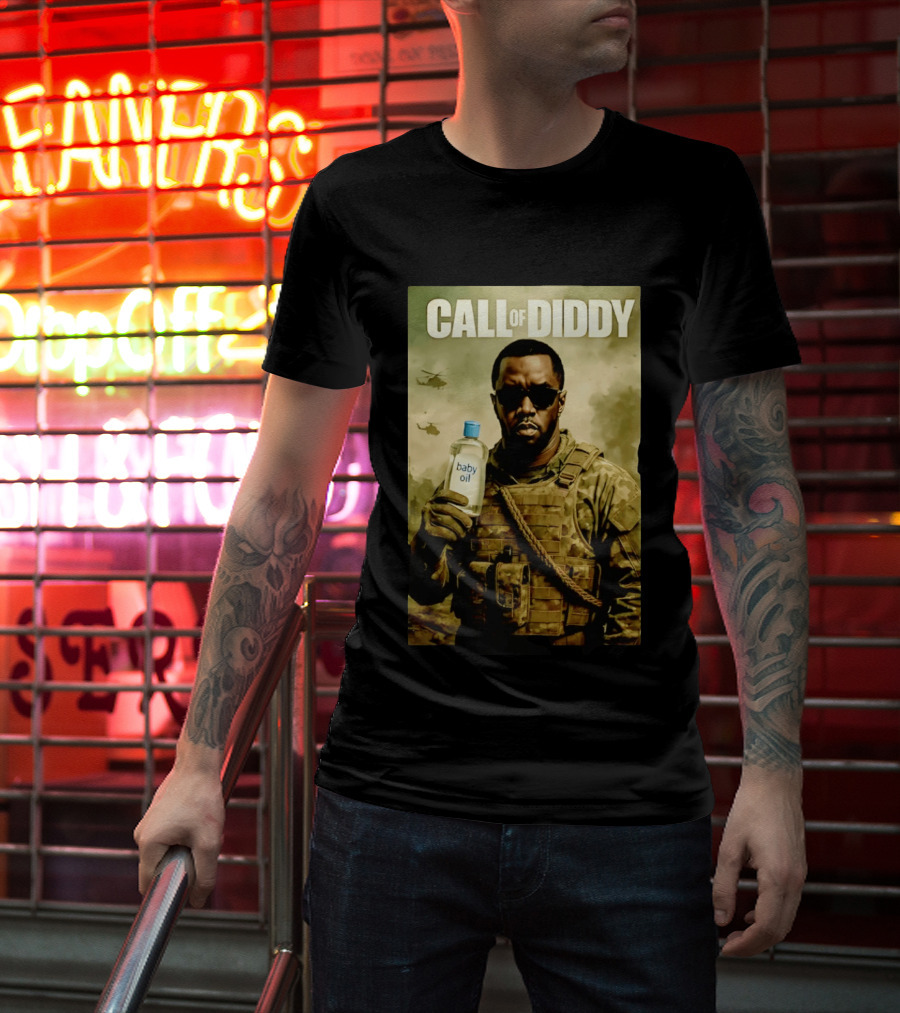 Call Of Diddy Baby Oil Military Humor T-Shirt
