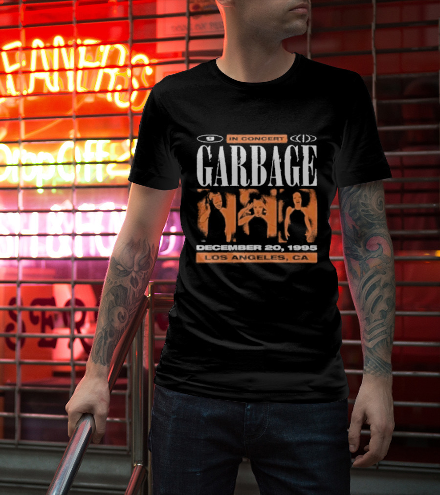 Garbage Live Performance December 20 1995 Los Angeles CA Iconic Concert T-Shirt
