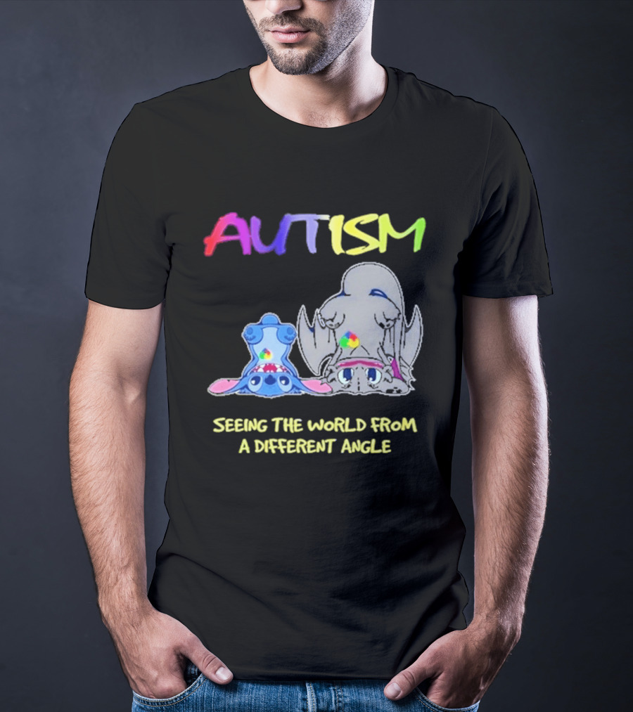 Autism Seeing The World From A Different Angle Toothless Stitch T-Shirt