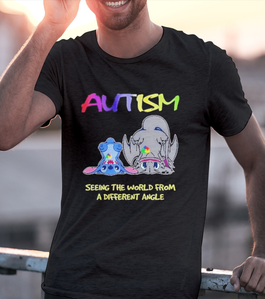 Autism Seeing The World From A Different Angle Toothless Stitch T-Shirt
