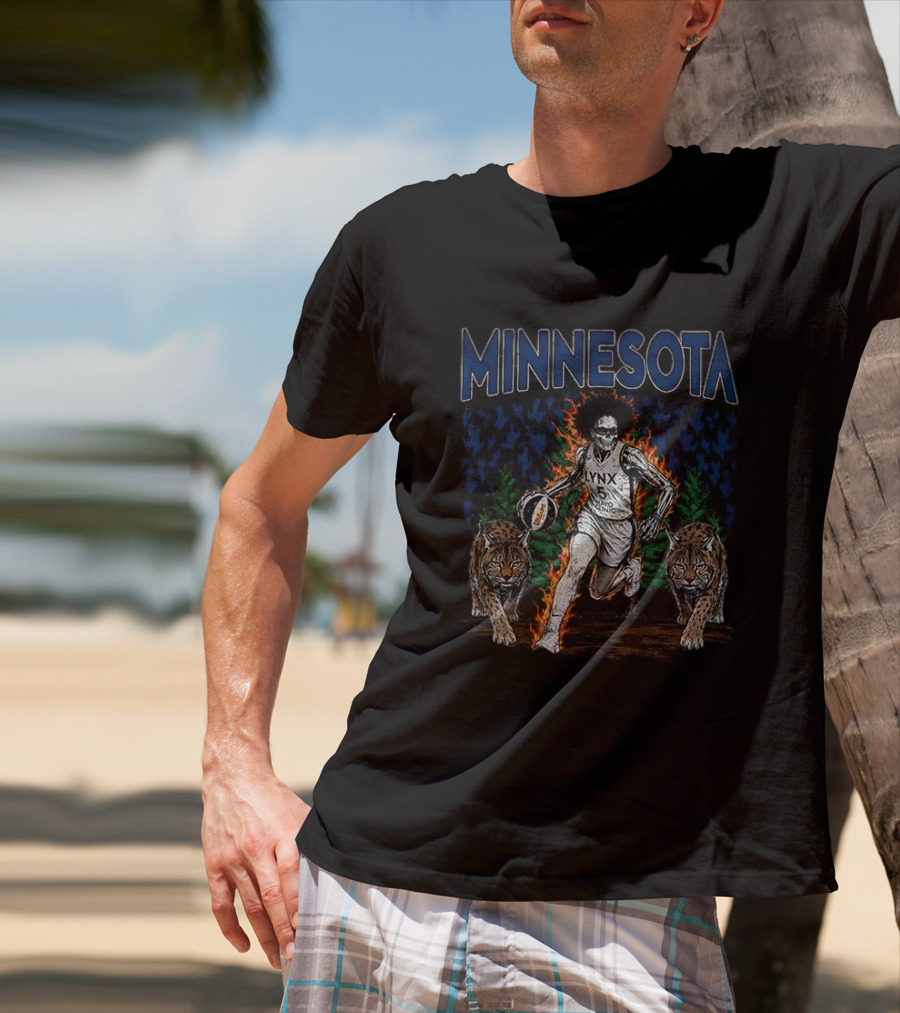 Minnesota Lynx WNBA Basketball Skull With Lynxes Game Day 2026 T-Shirt