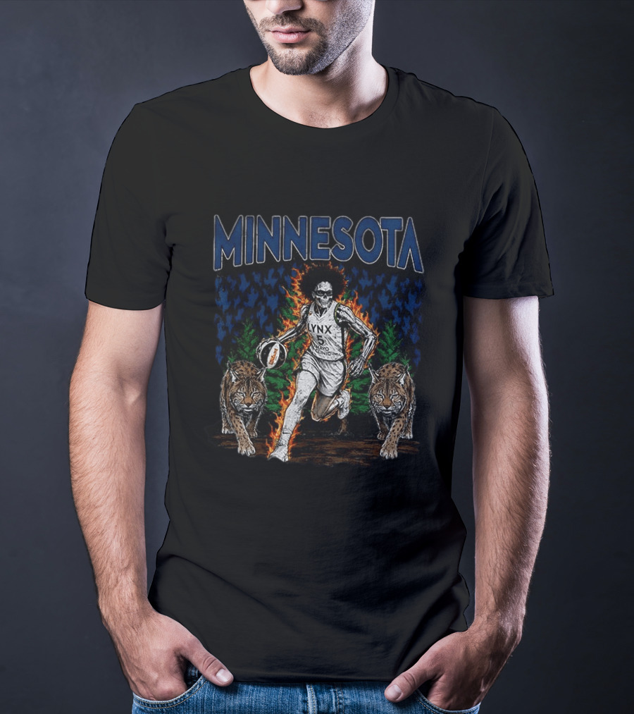 Minnesota Lynx WNBA Basketball Skull With Lynxes Game Day 2026 T-Shirt