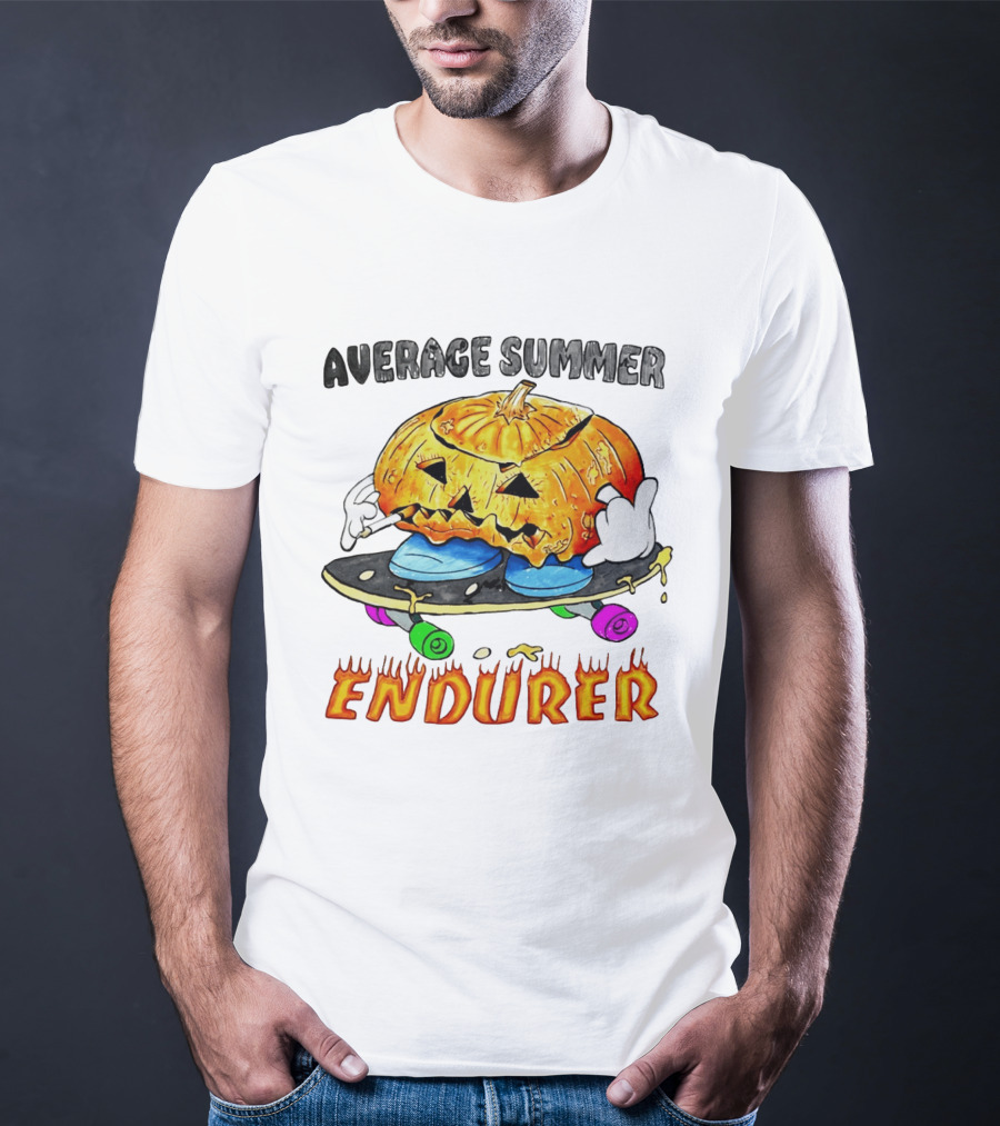 Average Summer Endurer Pumpkin Skater Skateboarding T-Shirt