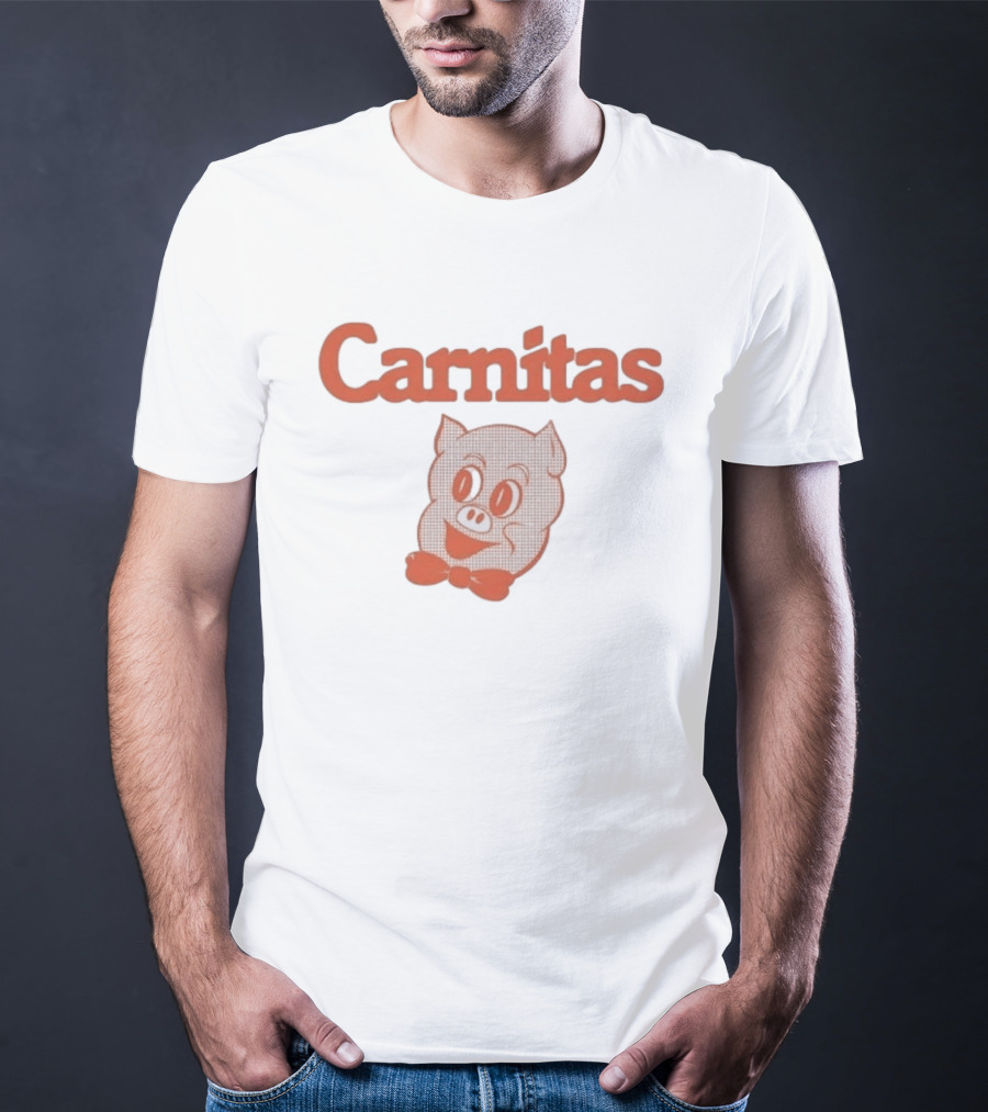 Carnitas Smiling Pig Face Nostalgic Pork T-Shirt