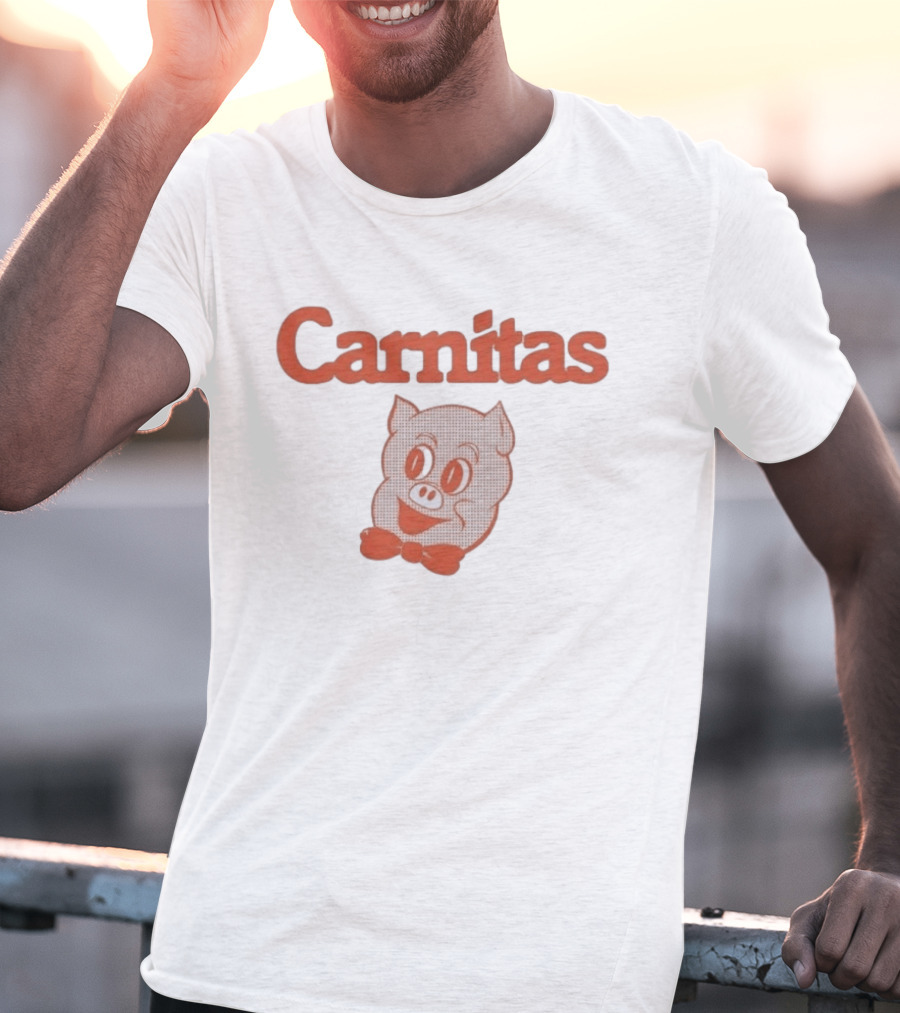 Carnitas Smiling Pig Face Nostalgic Pork T-Shirt
