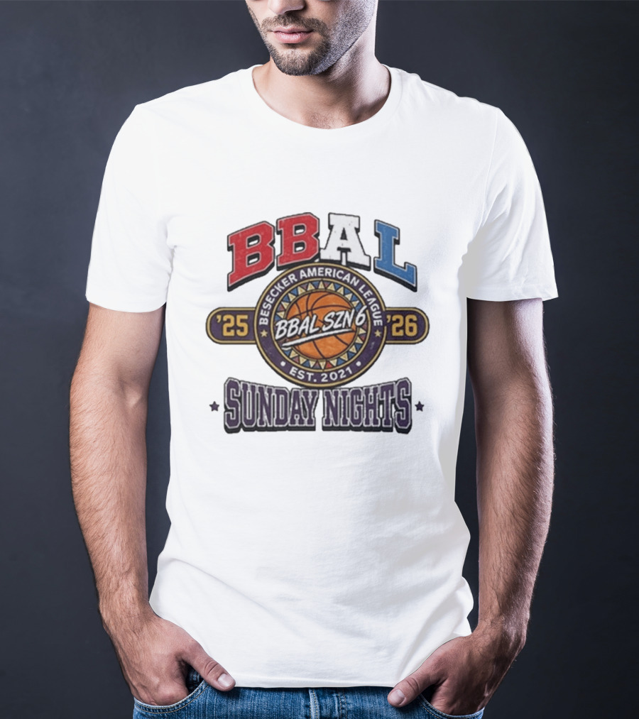 Dave Portnoy Besecker American League BBAL SZN 6 Sunday Nights 2025 2026 T-Shirt