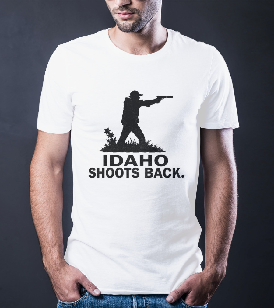 Idaho Shoots Back Silhouette Hunter With Gun T-Shirt