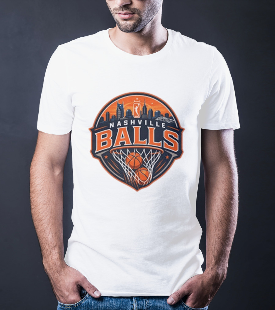 Nashville Balls Skyline Basketball Logo Cityscape T-Shirt