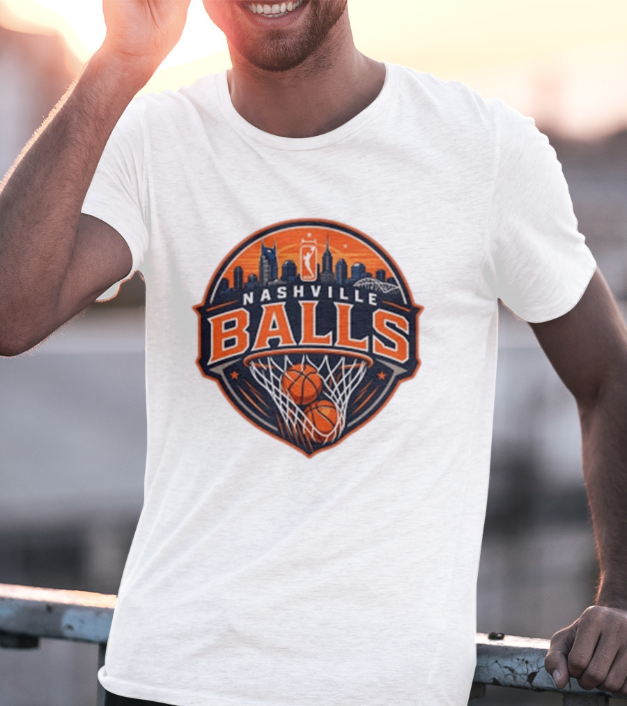 Nashville Balls Skyline Basketball Logo Cityscape T-Shirt