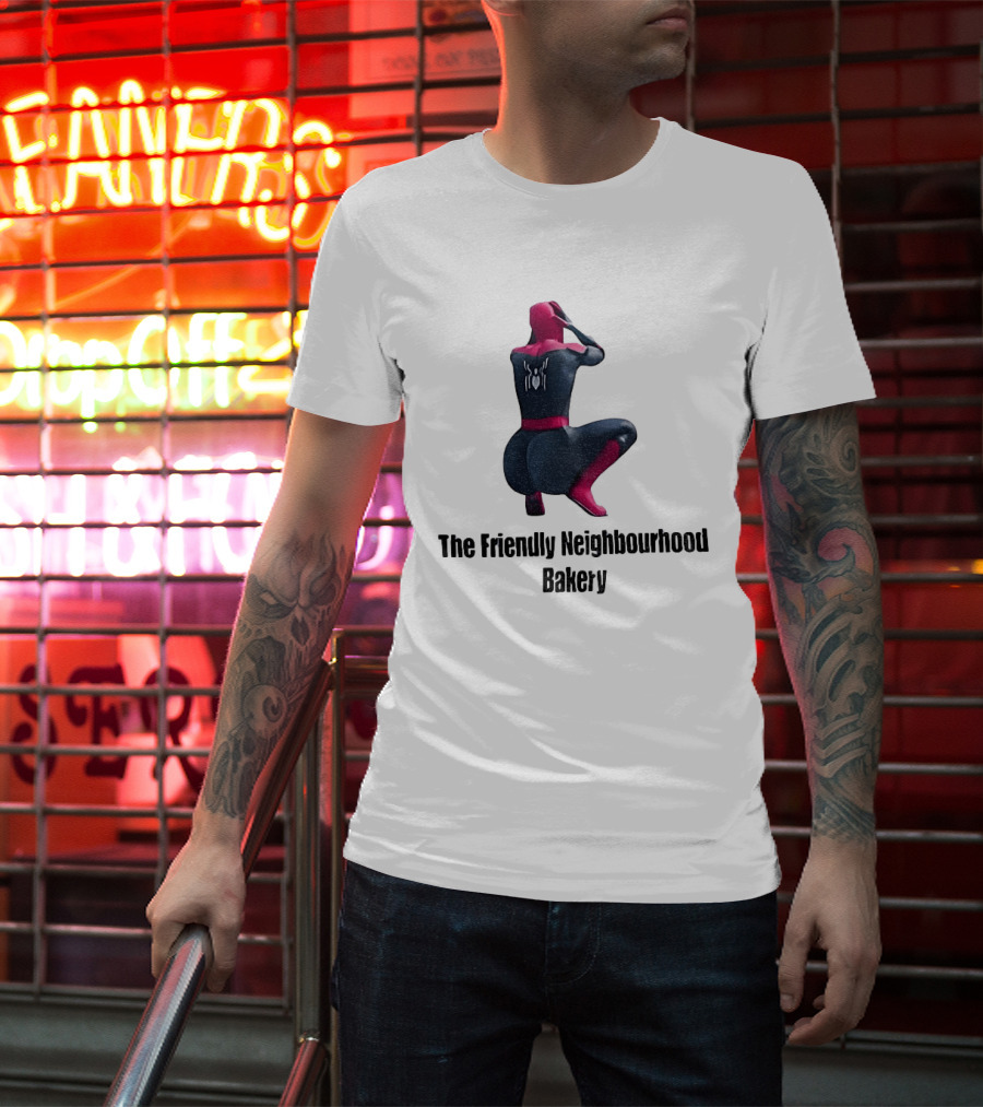 Sexy Spider Man The Friendly Neighbourhood Bakery Pose T-Shirt