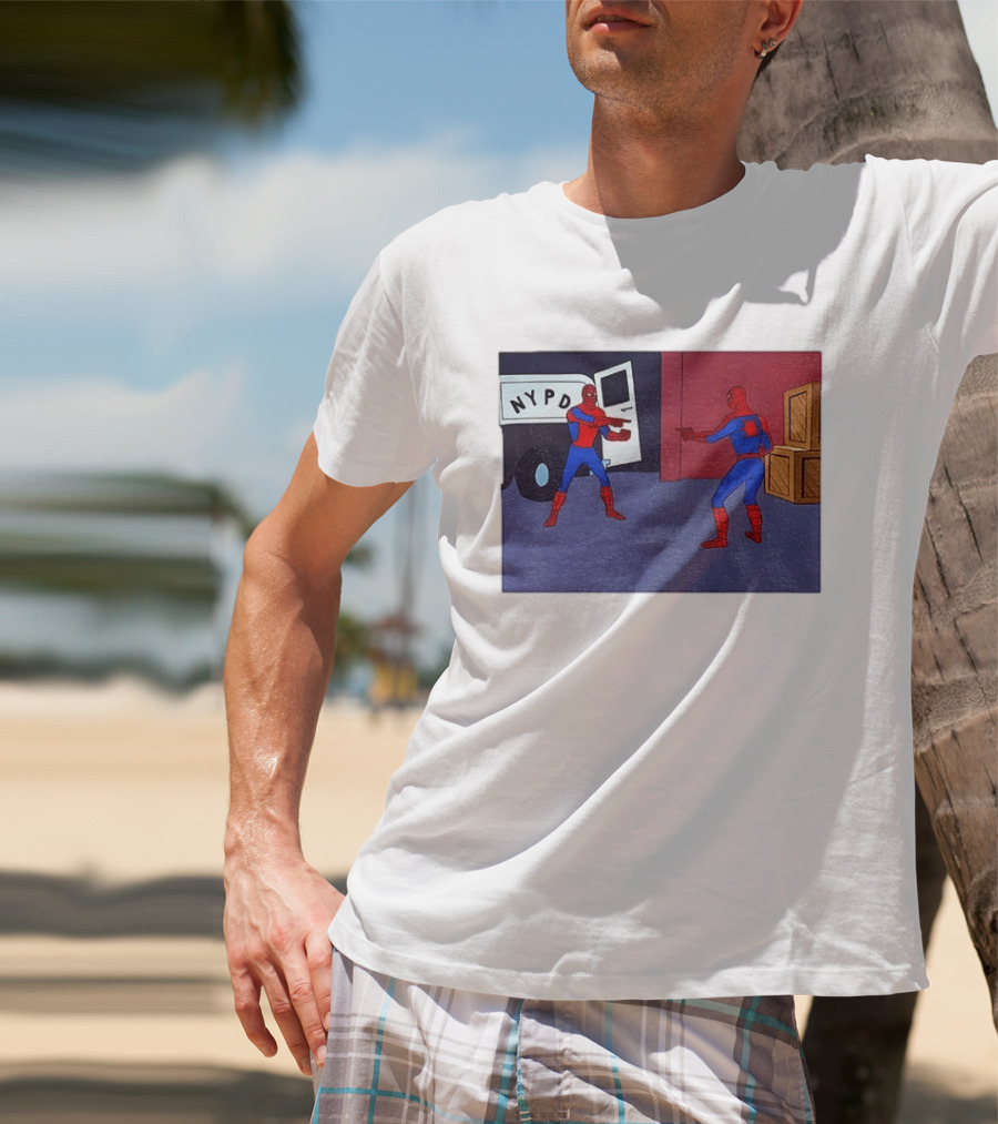 NYPD Spider Man Pointing Meme Twins Scene T-Shirt