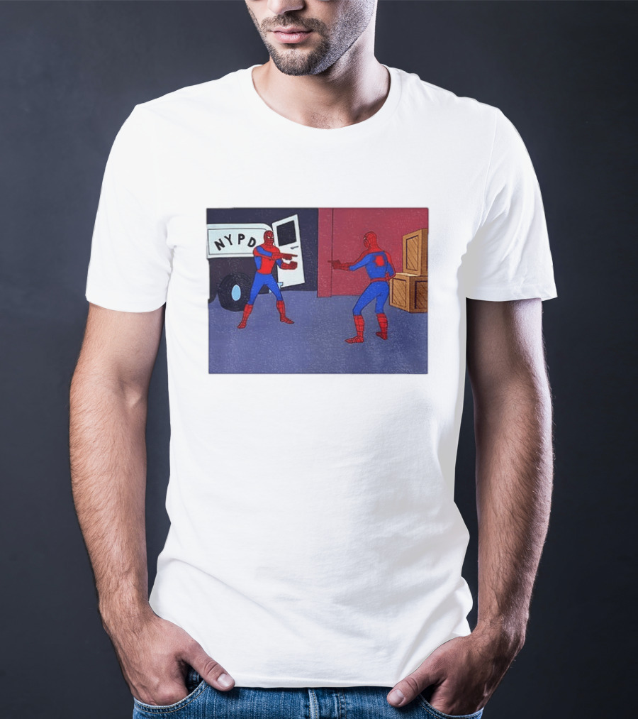 NYPD Spider Man Pointing Meme Twins Scene T-Shirt