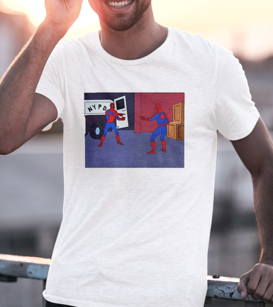 NYPD Spider Man Pointing Meme Twins Scene T-Shirt