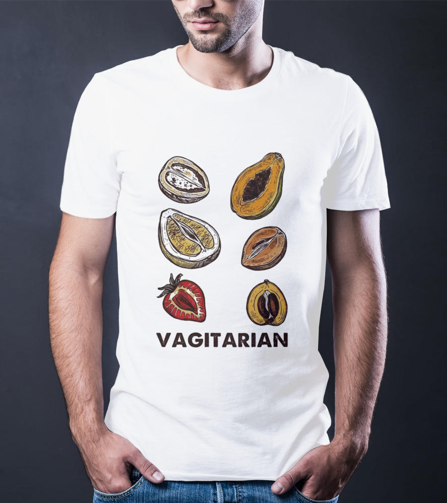 Vagitarian Fruit Humor Strawberry Avocado Papaya Illustrations T-Shirt