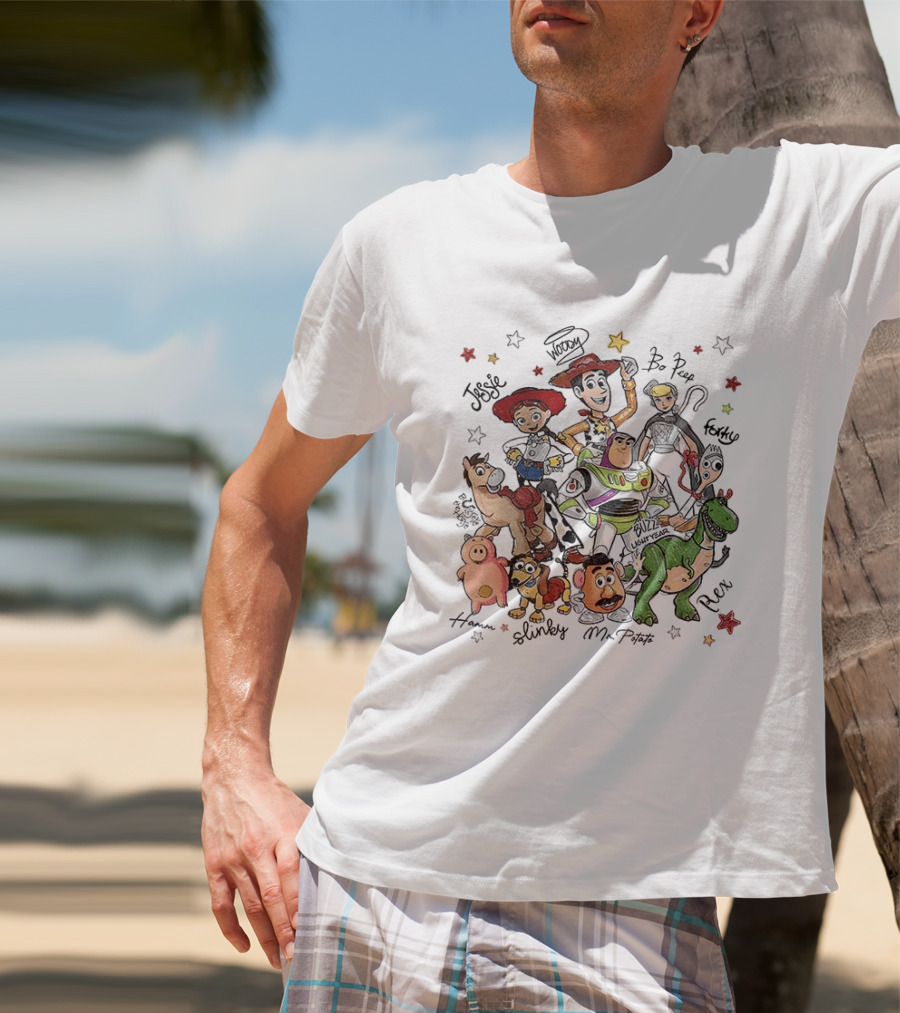 Woody Buzz Lightyear Jessie Bo Peep Forky Toy Story Disneyland Family Hamm Slinky Mr Potato Rex T-Shirt