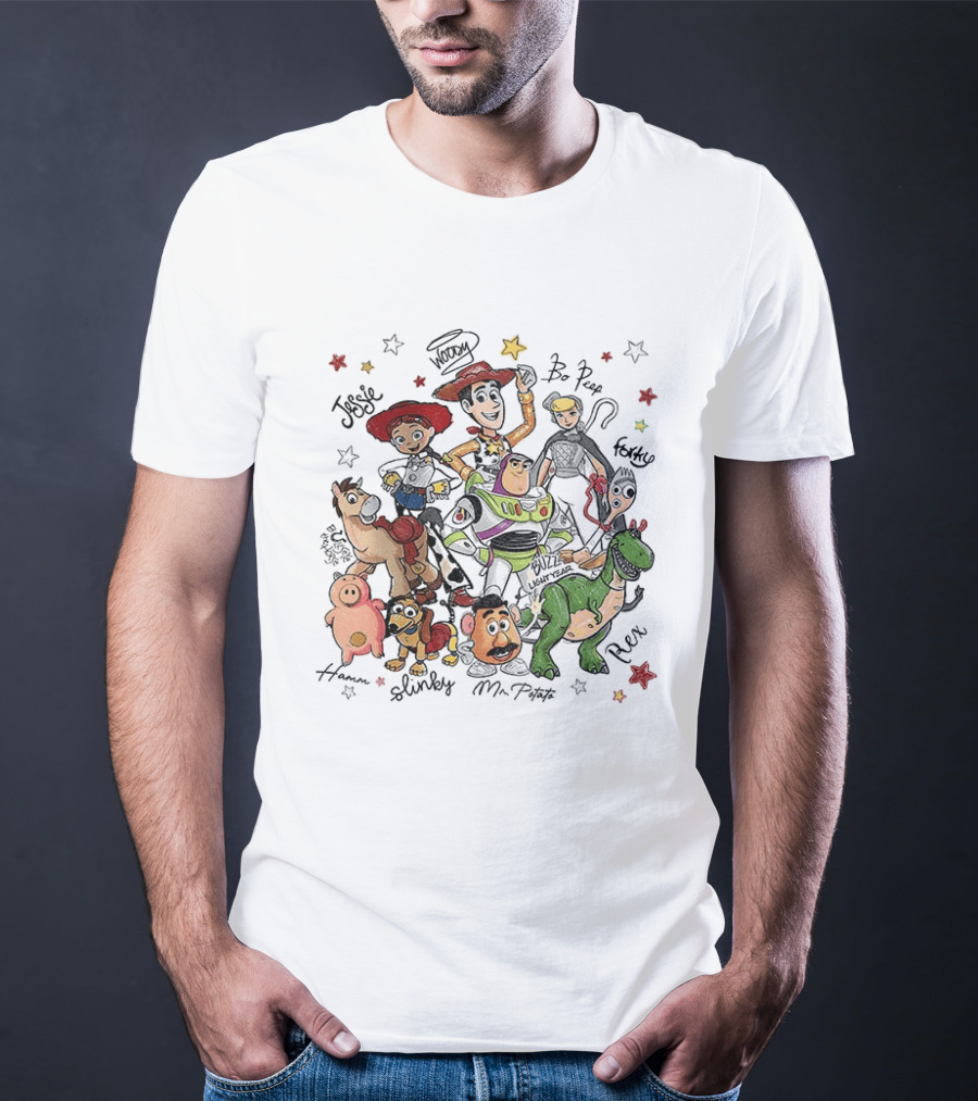 Woody Buzz Lightyear Jessie Bo Peep Forky Toy Story Disneyland Family Hamm Slinky Mr Potato Rex T-Shirt