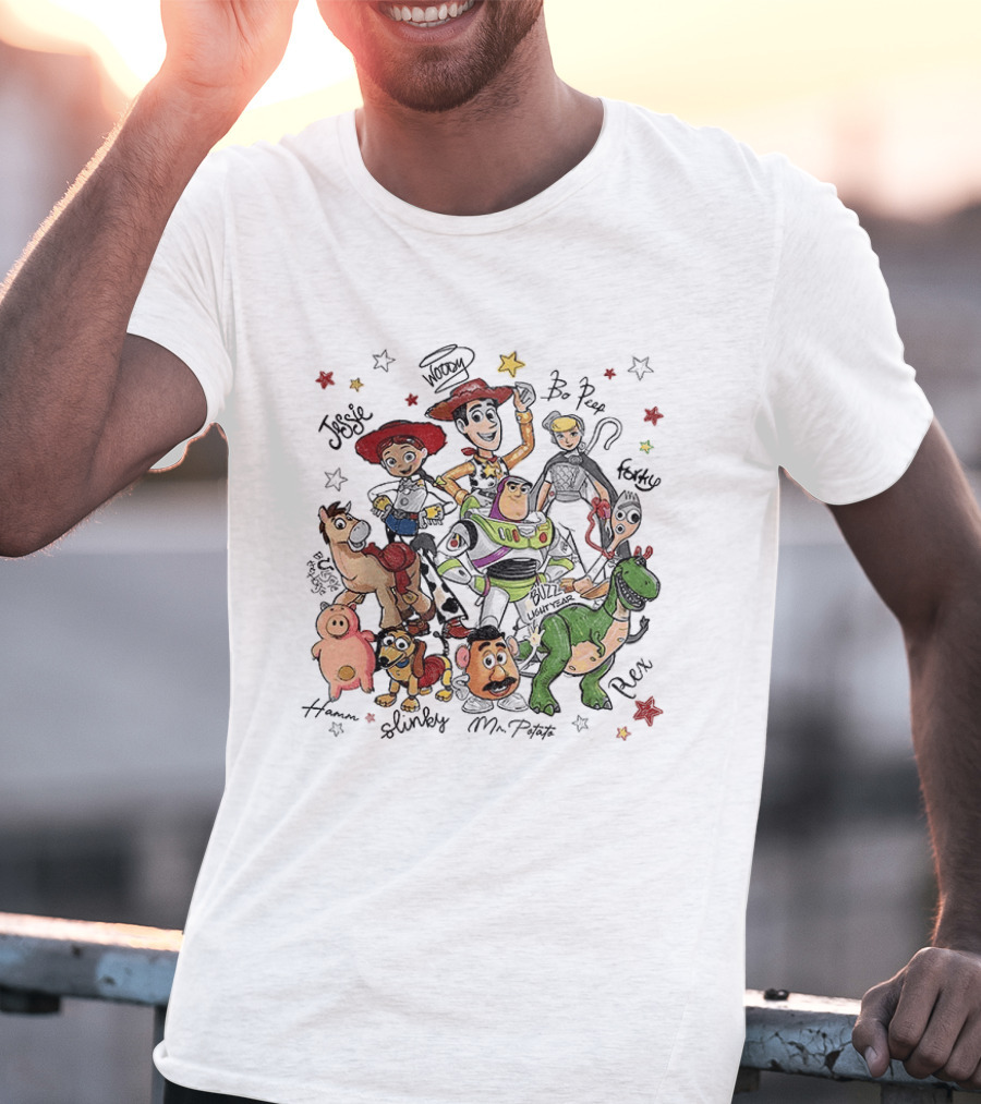 Woody Buzz Lightyear Jessie Bo Peep Forky Toy Story Disneyland Family Hamm Slinky Mr Potato Rex T-Shirt