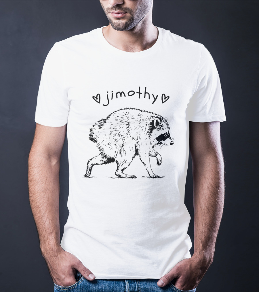 Jimothy Trash Panda Raccoon Animal Lover Hearts T-Shirt