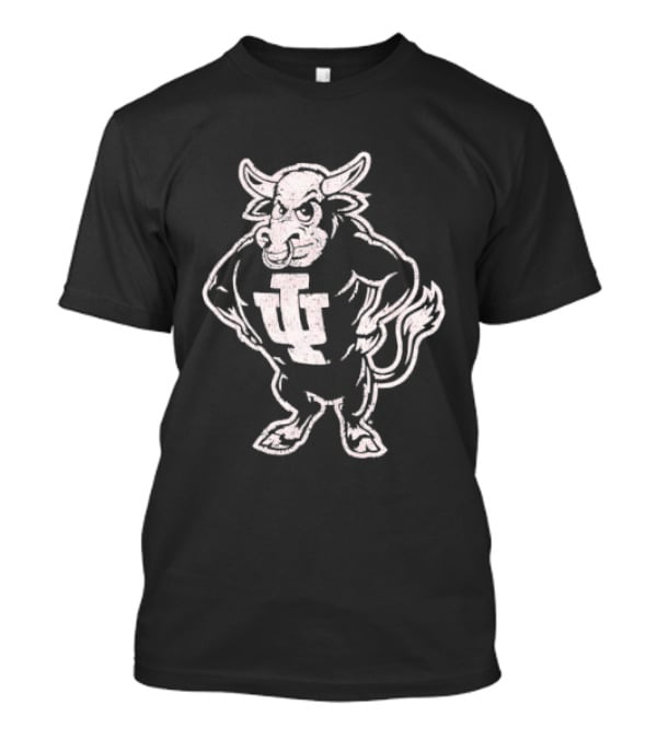 Indiana Hoosiers NCAA Vintage Style Distressed Muscular Bull T-Shirt