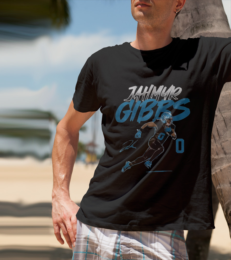 Jahmyr Gibbs Detroit Lions NFLPA Football Player Zero Jersey Number 0 T-Shirt