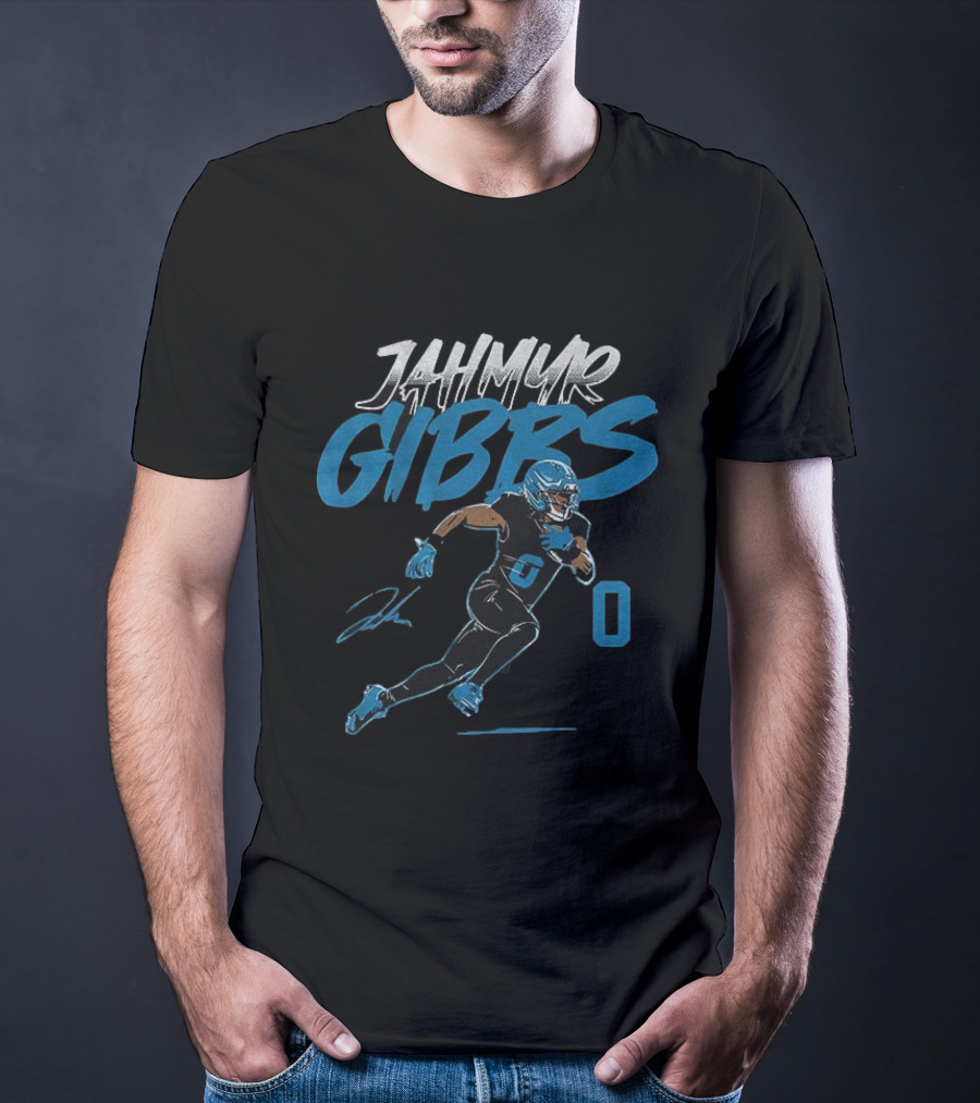 Jahmyr Gibbs Detroit Lions NFLPA Football Player Zero Jersey Number 0 T-Shirt