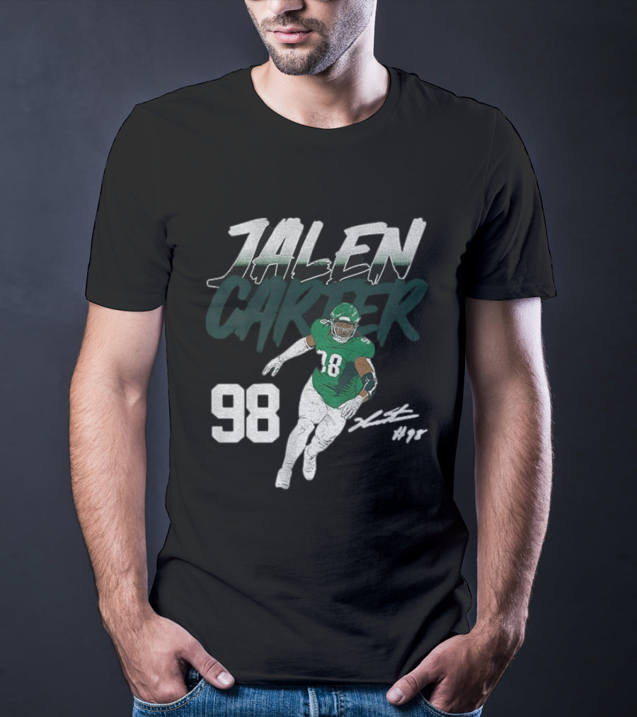 Jalen Carter Philadelphia Eagles 98 Football Player Signature T-Shirt