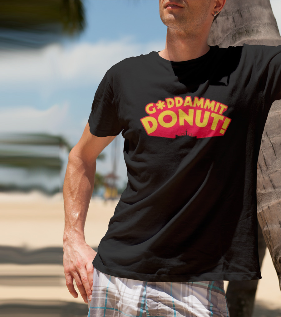 Gddammit Donut Goddammit Crown Starburst Red Yellow T-Shirt
