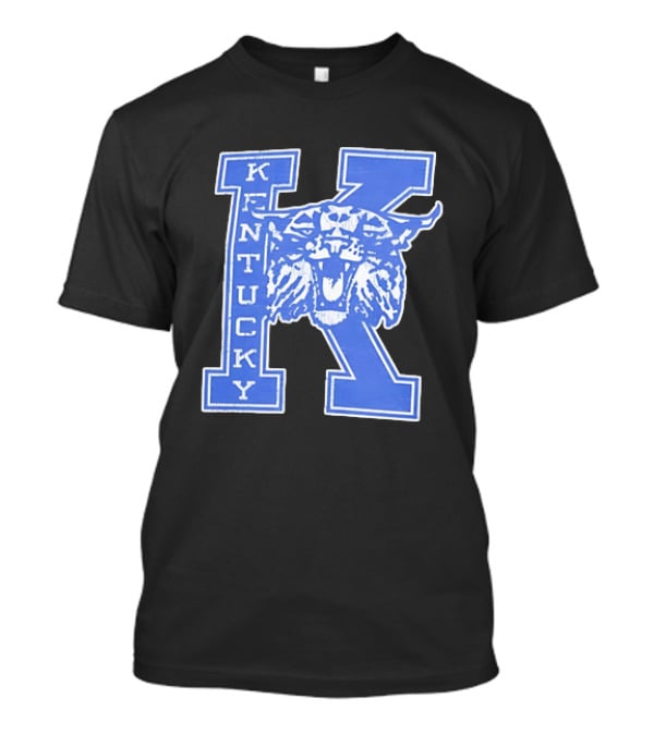Kentucky Wildcats NCAA Distressed Block Letter K Wildcats Head T-Shirt