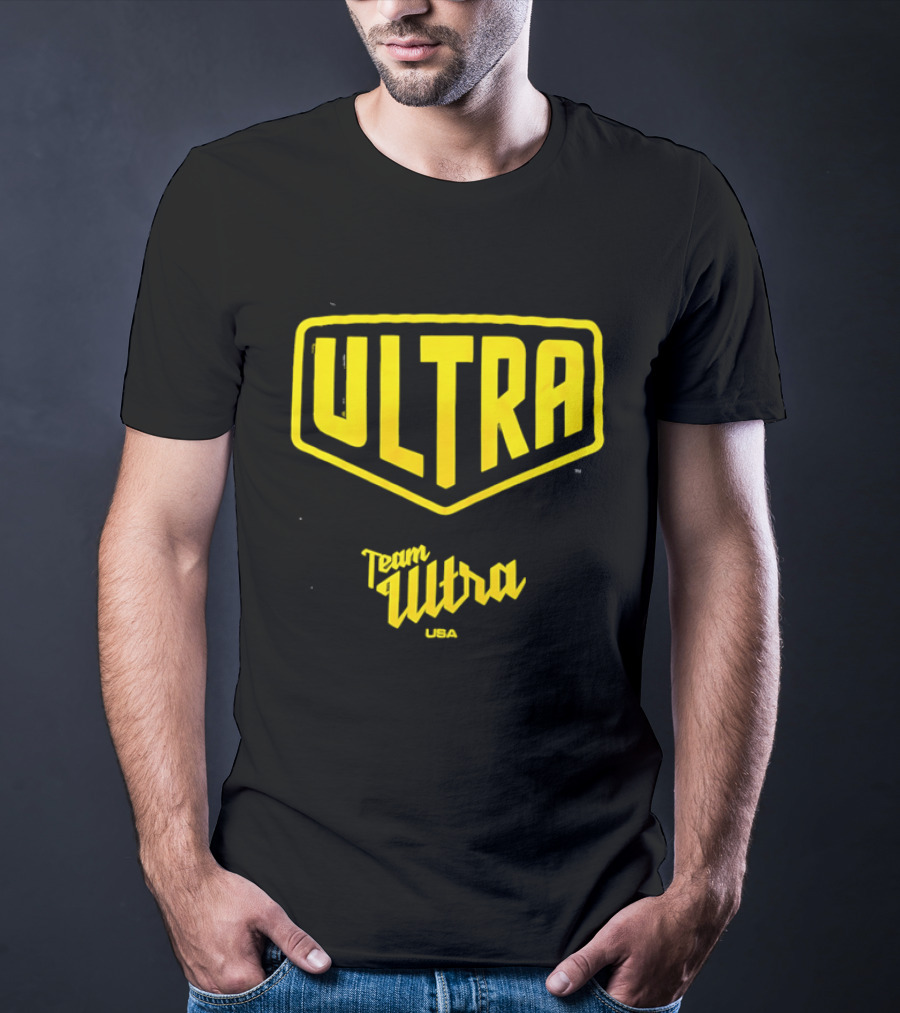 Team Ultra USA Yellow Black Shield Crest Ultra USA T-Shirt