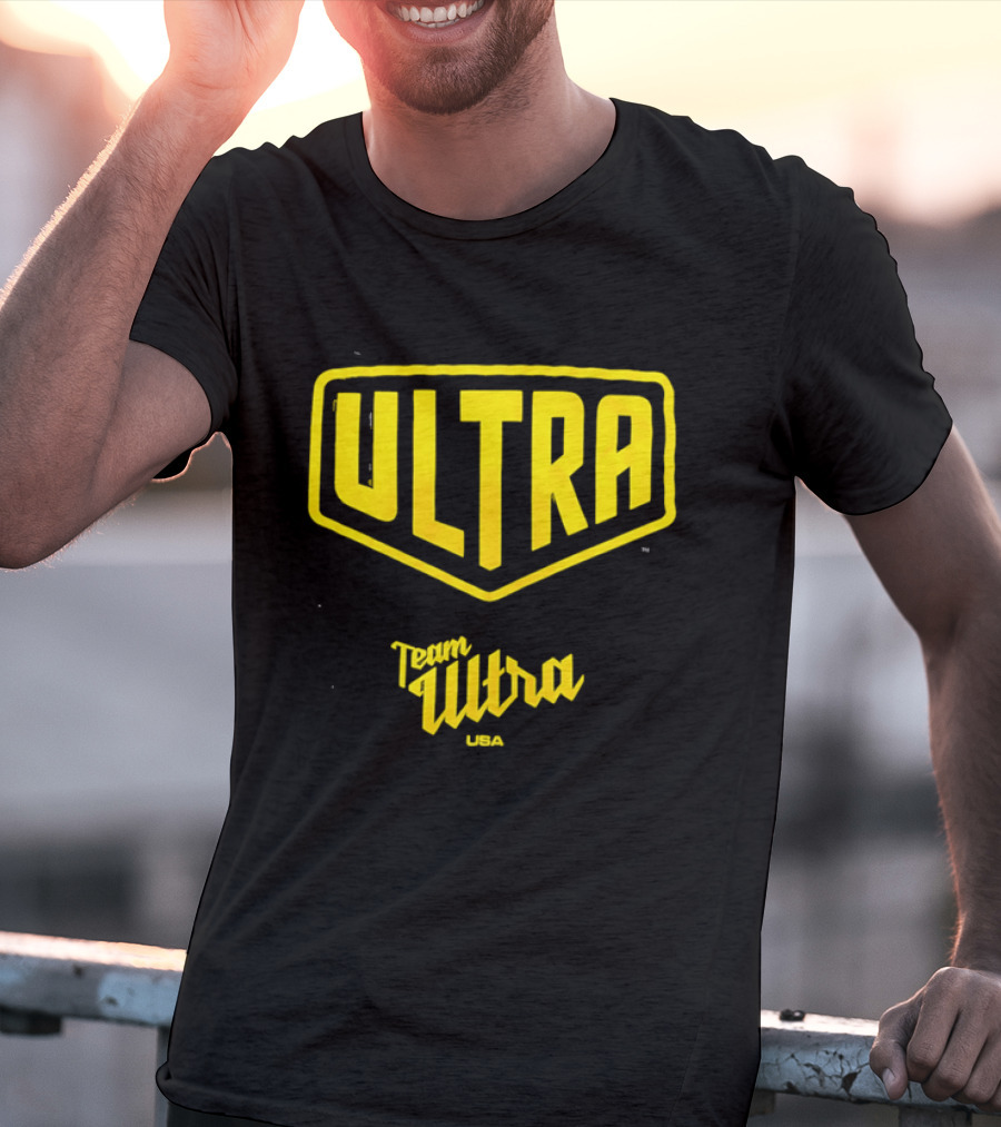 Team Ultra USA Yellow Black Shield Crest Ultra USA T-Shirt