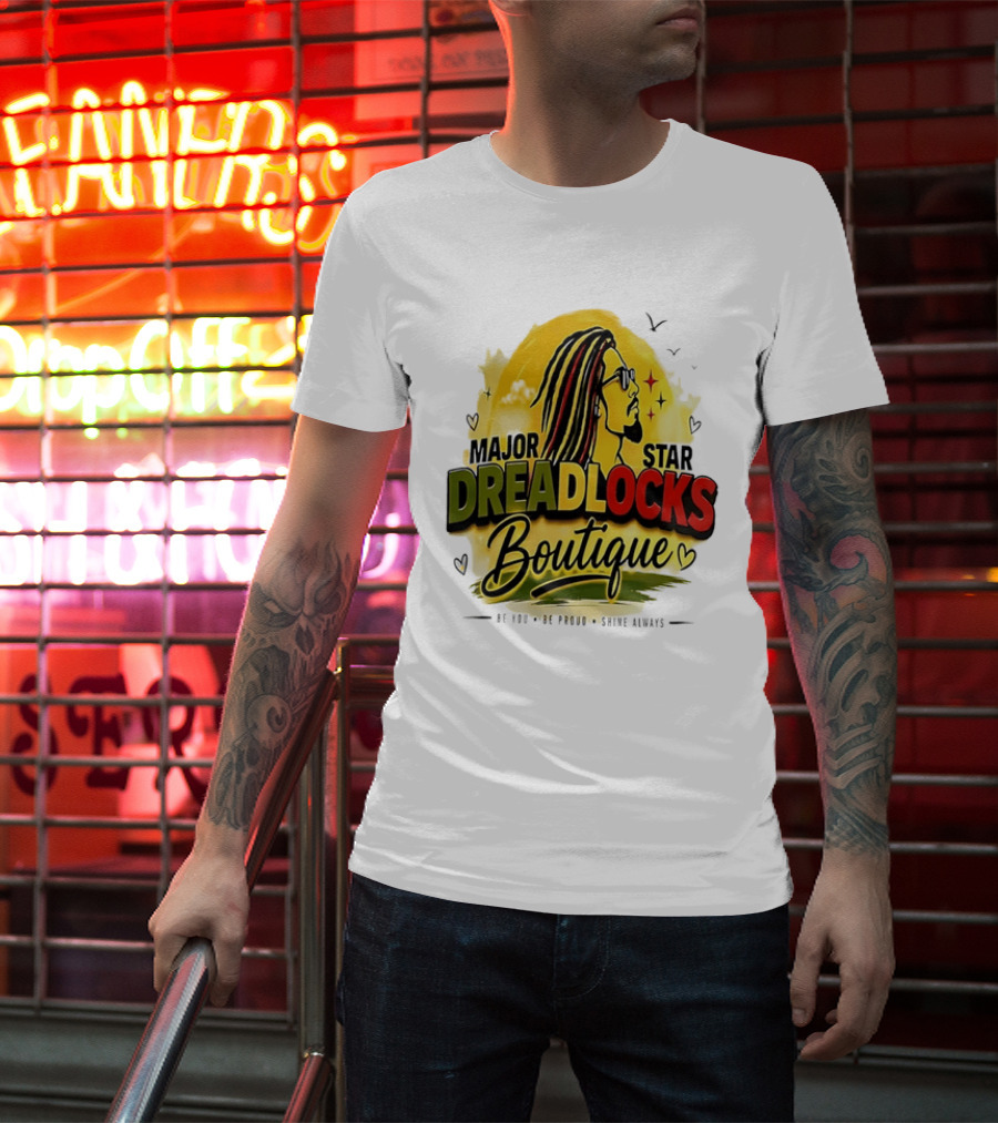 Major Star Dreadlocks Boutique Be You Shine Always Rastafarian Man Profile T-Shirt