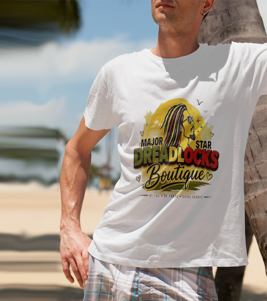 Major Star Dreadlocks Boutique Be You Shine Always Rastafarian Man Profile T-Shirt