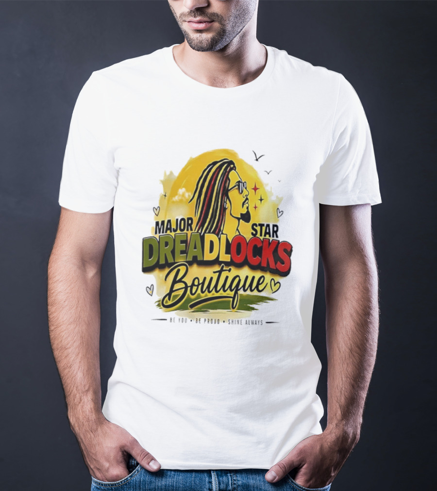Major Star Dreadlocks Boutique Be You Shine Always Rastafarian Man Profile T-Shirt