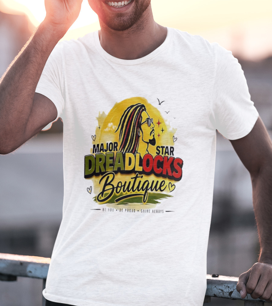 Major Star Dreadlocks Boutique Be You Shine Always Rastafarian Man Profile T-Shirt