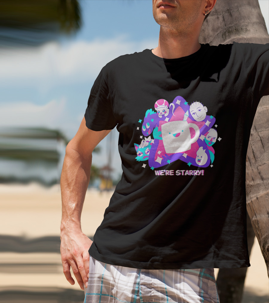 We're Starry Colorful Cartoon Characters And Happy T-Shirt