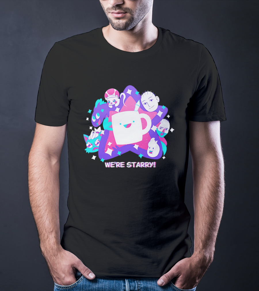 We're Starry Colorful Cartoon Characters And Happy T-Shirt