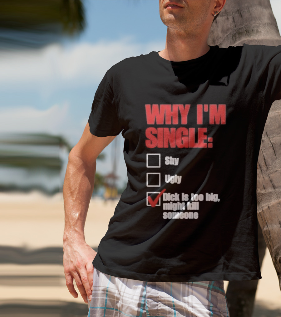 Why I'm Single Checklist Shy Ugly Dick Is Too Big Might Kill Someone Red Check Mark T-Shirt