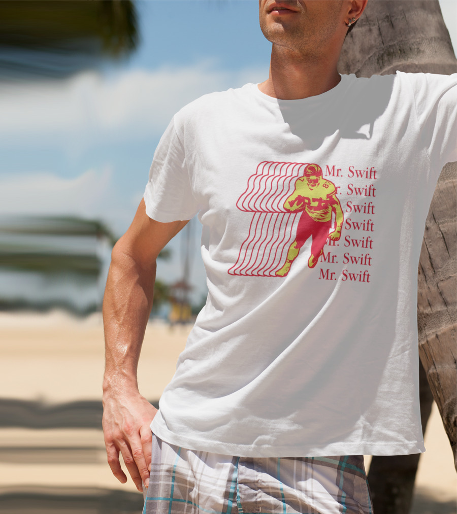 Mr. Swift Travis Kelce Football Player Graphic With Psychedelic Wave T-Shirt