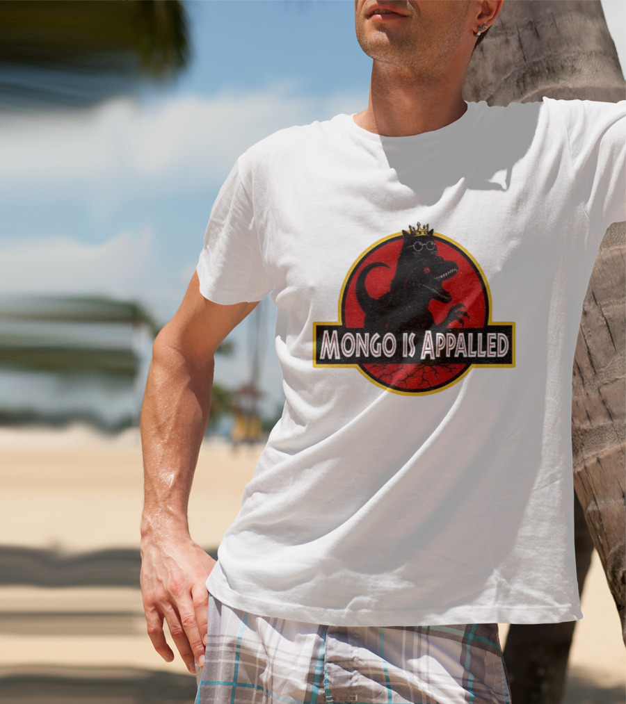 Mongo Is Appalled Dinosaur Crown Sunglasses Red Circle T-Shirt
