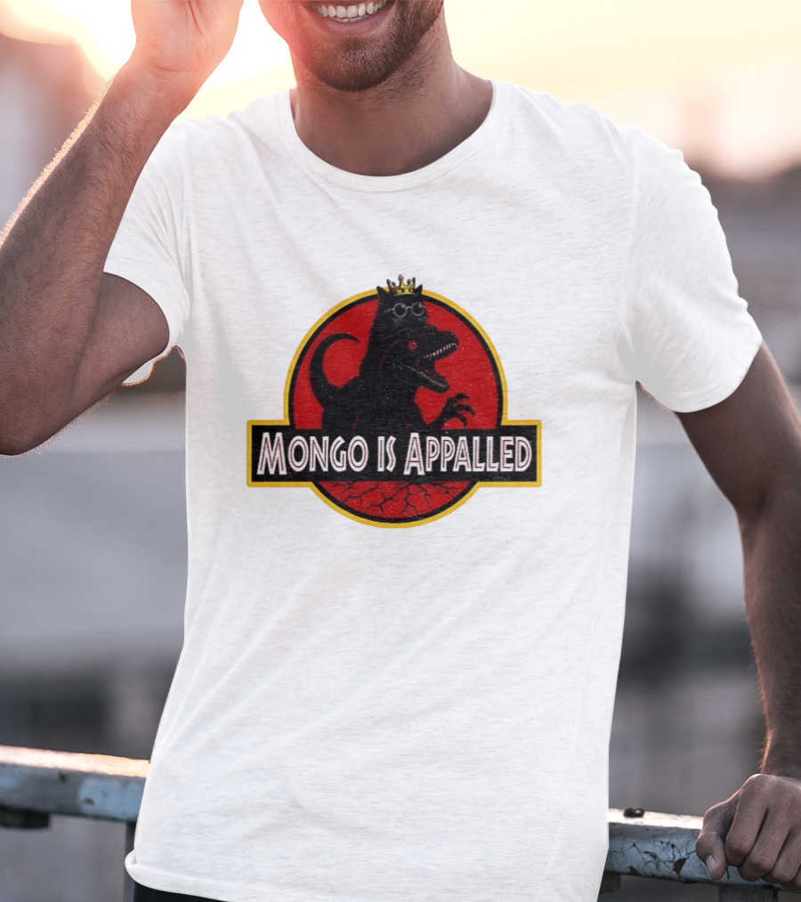 Mongo Is Appalled Dinosaur Crown Sunglasses Red Circle T-Shirt