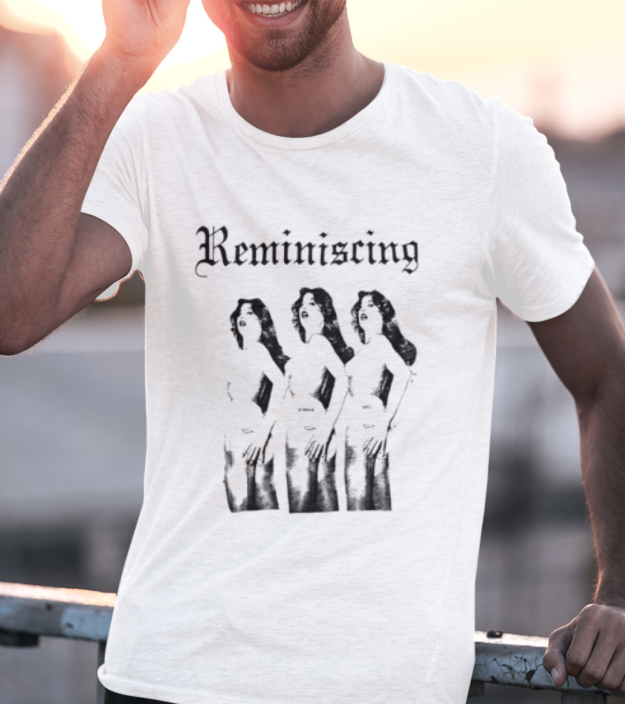 Reminiscing Gothic Three Repeating Pinup Women Halftone T-Shirt