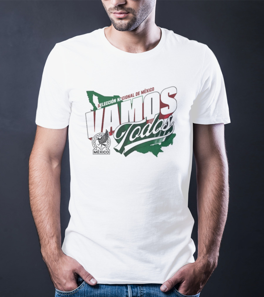 Selección Nacional De México Vamos Todos Map Crest T-Shirt