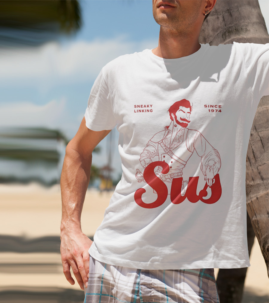 Sneaky Linking Since 1974 Sus Man Red Western T-Shirt